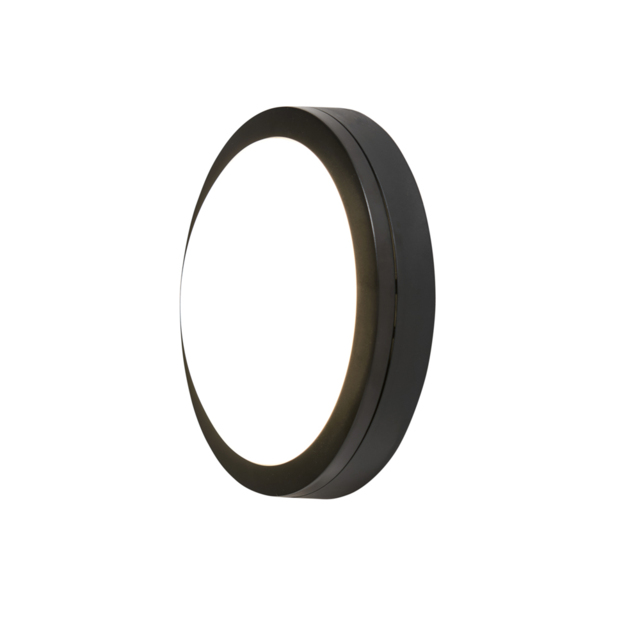 Outdoor 12 Watt LED Round Bulkhead Wall Light - Black - image 1