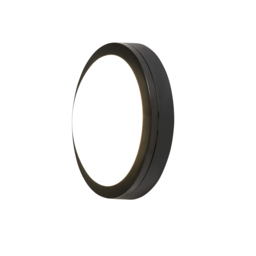 Outdoor 12 Watt LED Round Bulkhead Wall Light - Black - thumbnail 1
