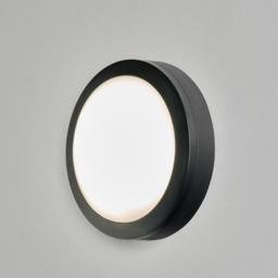 Outdoor 12 Watt LED Round Bulkhead Wall Light - Black - thumbnail 2