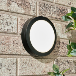 Outdoor 12 Watt LED Round Bulkhead Wall Light - Black - thumbnail 5
