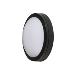 Outdoor 12 Watt LED Round Bulkhead Wall Light - Black - thumbnail 8