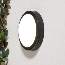 Outdoor 12 Watt LED Round Bulkhead Wall Light - Black - thumbnail 7
