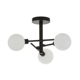Supa 3 Light Stick Semi Flush Ceiling Light - Black - thumbnail 5