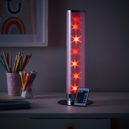 Glow Galaxy Cylinder Colour Changing LED Table Lamp - Chrome - thumbnail 8