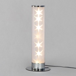 Glow Galaxy Cylinder Colour Changing LED Table Lamp - Chrome - thumbnail 2
