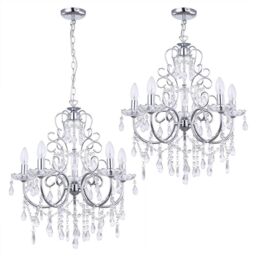 Madonna 5 Light Dual Mount Chandelier - Chrome - thumbnail 6