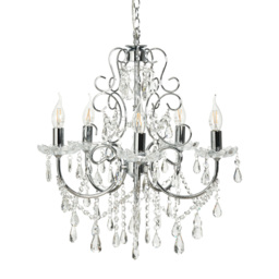 Madonna 5 Light Dual Mount Chandelier - Chrome