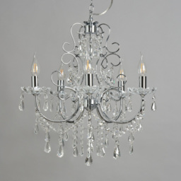 Madonna 5 Light Dual Mount Chandelier - Chrome - thumbnail 3