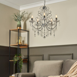 Madonna 5 Light Dual Mount Chandelier - Chrome - thumbnail 9