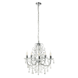 Madonna 5 Light Dual Mount Chandelier - Chrome - thumbnail 8