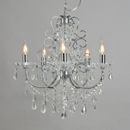 Madonna 5 Light Dual Mount Chandelier - Chrome - thumbnail 2