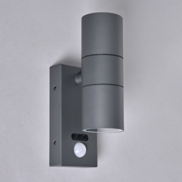 Kenn 2 Light Outdoor Up and Down Wall Light with PIR Sensor - Anthracite - thumbnail 3