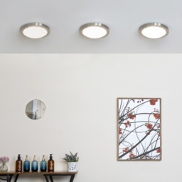 Mari Large Flush Bathroom Ceiling Light - Satin Nickel - thumbnail 5