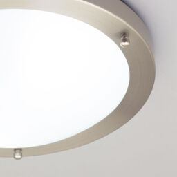 Mari Large Flush Bathroom Ceiling Light - Satin Nickel - thumbnail 4