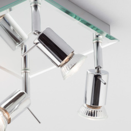 Mercury 4 Light Ceiling Mirror Flush Spotlight Plate - Chrome - thumbnail 4