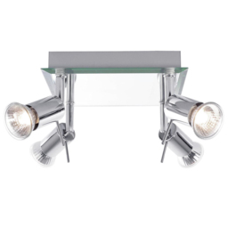 Mercury 4 Light Ceiling Mirror Flush Spotlight Plate - Chrome