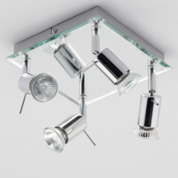 Mercury 4 Light Ceiling Mirror Flush Spotlight Plate - Chrome - thumbnail 3