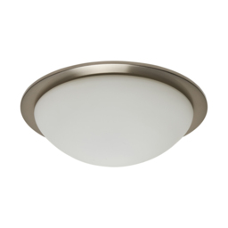Arwel LED Bathroom Glass Dome Flush Ceiling Light - Satin Nickel - thumbnail 5