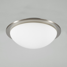 Arwel LED Bathroom Glass Dome Flush Ceiling Light - Satin Nickel - thumbnail 3