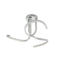 Swirl 3 Arm LED Semi Flush Ceiling Light - Chrome - thumbnail 5