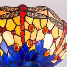 Tiffany by Tiff 2 Light Dragonfly Wall Light - Antique Brass - thumbnail 5