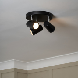 Trisha 3 Light Bathroom Ceiling Spotlight Plate - Black - thumbnail 8