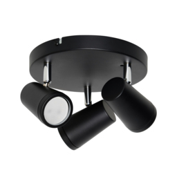 Trisha 3 Light Bathroom Ceiling Spotlight Plate - Black - thumbnail 5