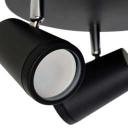 Trisha 3 Light Bathroom Ceiling Spotlight Plate - Black - thumbnail 6