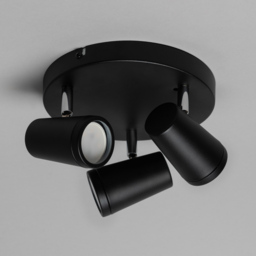 Trisha 3 Light Bathroom Ceiling Spotlight Plate - Black - thumbnail 3