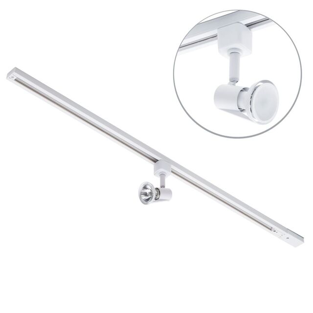 1 metre Track Light Kit with 1 Harlem Heads and LED Bulbs - White - image 1