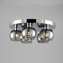 Seren 5 Light Smoke Glass Bathroom Flush Ceiling Light - Chrome - thumbnail 2