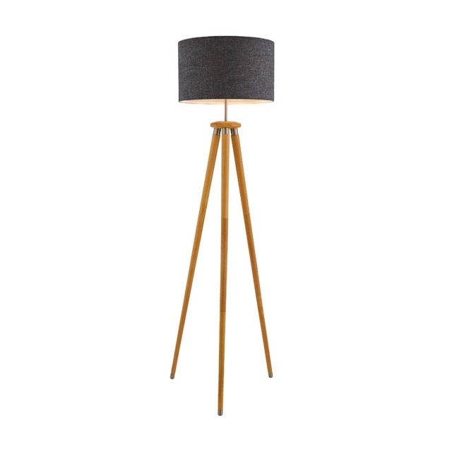 Willow Wooden Tripod Floor Lamp - Natural - image 1