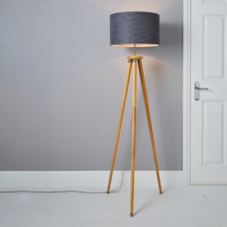 Willow Wooden Tripod Floor Lamp - Natural - thumbnail 2