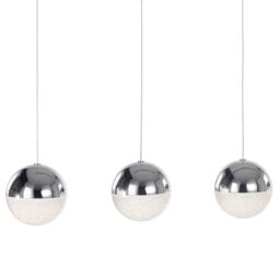 Visconte Corona 3 Light Ceiling Bar Pendant - Chrome