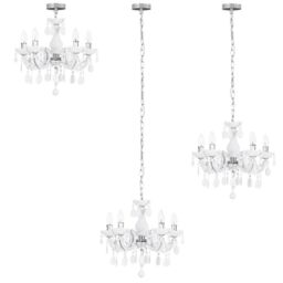 Marie Therese 5 Light Dual Mount Chandelier - White with LED Bulbs - thumbnail 6