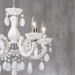 Marie Therese 5 Light Dual Mount Chandelier - White with LED Bulbs - thumbnail 4