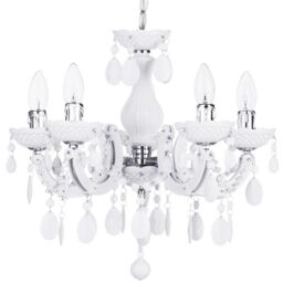 Marie Therese 5 Light Dual Mount Chandelier - White with LED Bulbs - thumbnail 5