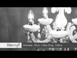 Marie Therese 5 Light Dual Mount Chandelier - White with LED Bulbs - thumbnail 8