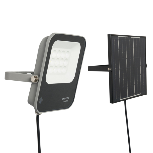 Dwight Outdoor Solar 50 Watt LED Flood Light - Grey - image 1