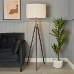 Colson Wooden Tripod Floor Lamp - Dark Brown - thumbnail 6