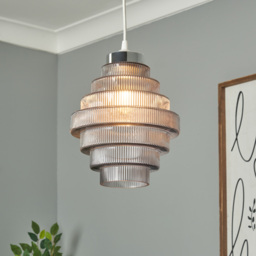 Louisa Glass Easy to Fit Pendant Shade - Smoke - thumbnail 5