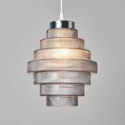 Louisa Glass Easy to Fit Pendant Shade - Smoke - thumbnail 2
