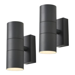 2 Pack of Kenn 2 Light Up and Down Outdoor Wall Light - Anthracite