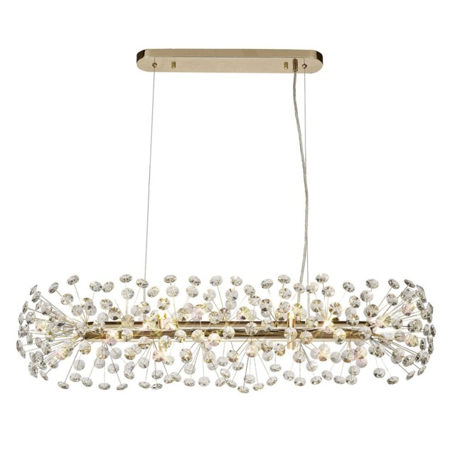 Visconte Scoppio de Stelle 10 Light Oblong Crystal Ceiling Pendant - Gold - image 1
