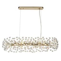 Visconte Scoppio de Stelle 10 Light Oblong Crystal Ceiling Pendant - Gold - thumbnail 1