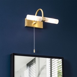 Crista Bathroom Wall Light - Satin Brass - thumbnail 5