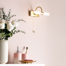 Crista Bathroom Wall Light - Satin Brass - thumbnail 6