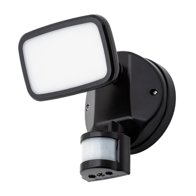 Alma Single 10 Watt LED Outdoor Flood Light with PIR Sensor - Black - image 1