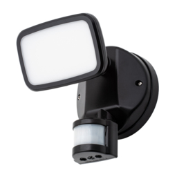 Alma Single 10 Watt LED Outdoor Flood Light with PIR Sensor - Black