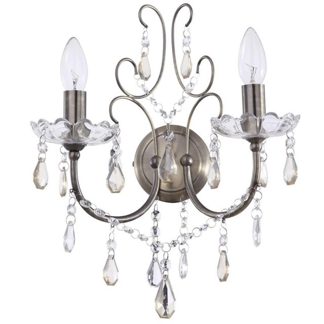 Madonna 2 Arm Wall Light - Antique Brass - image 1